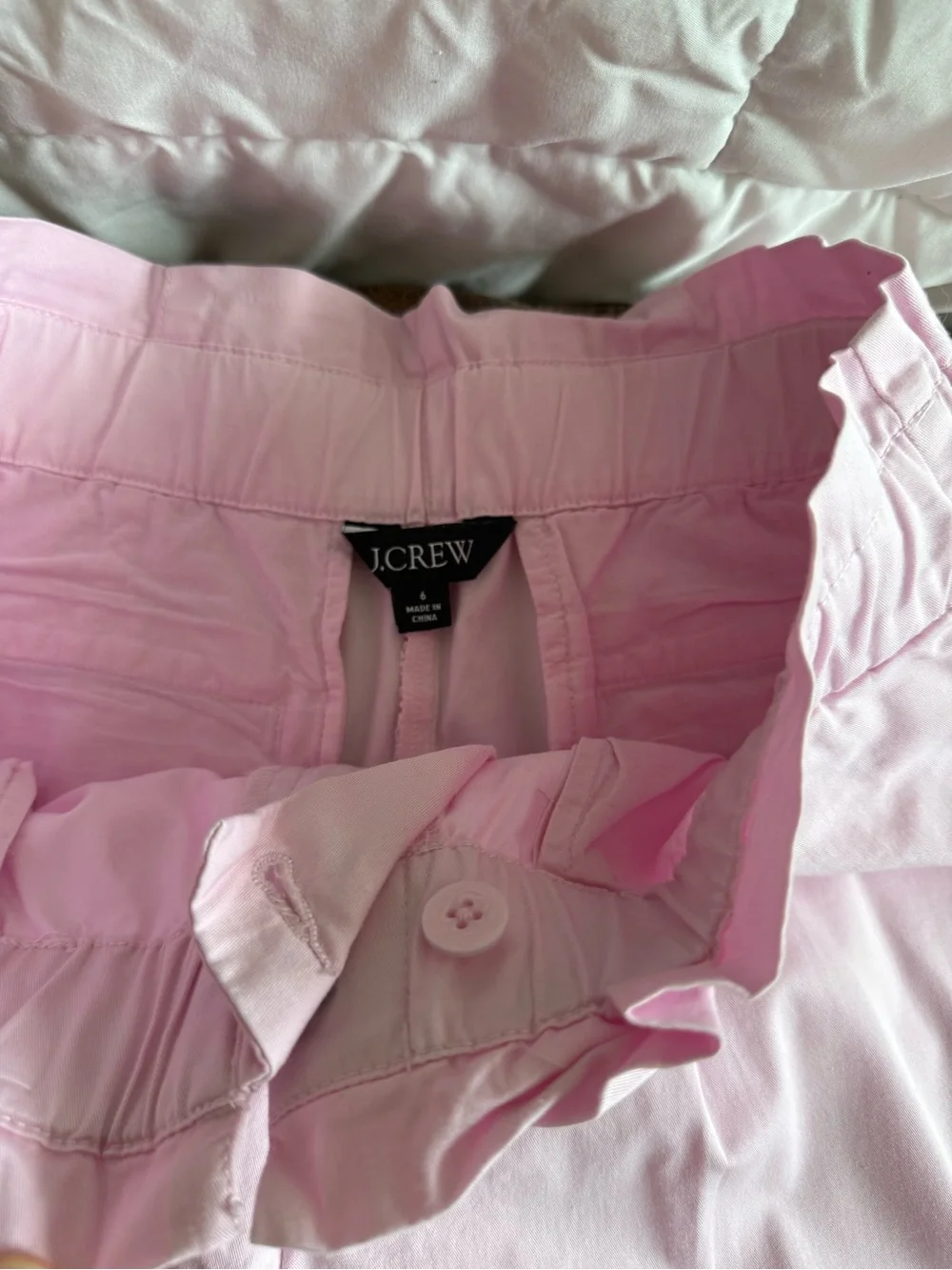 J. Crew Light Pink High-Waist Elastic Shorts